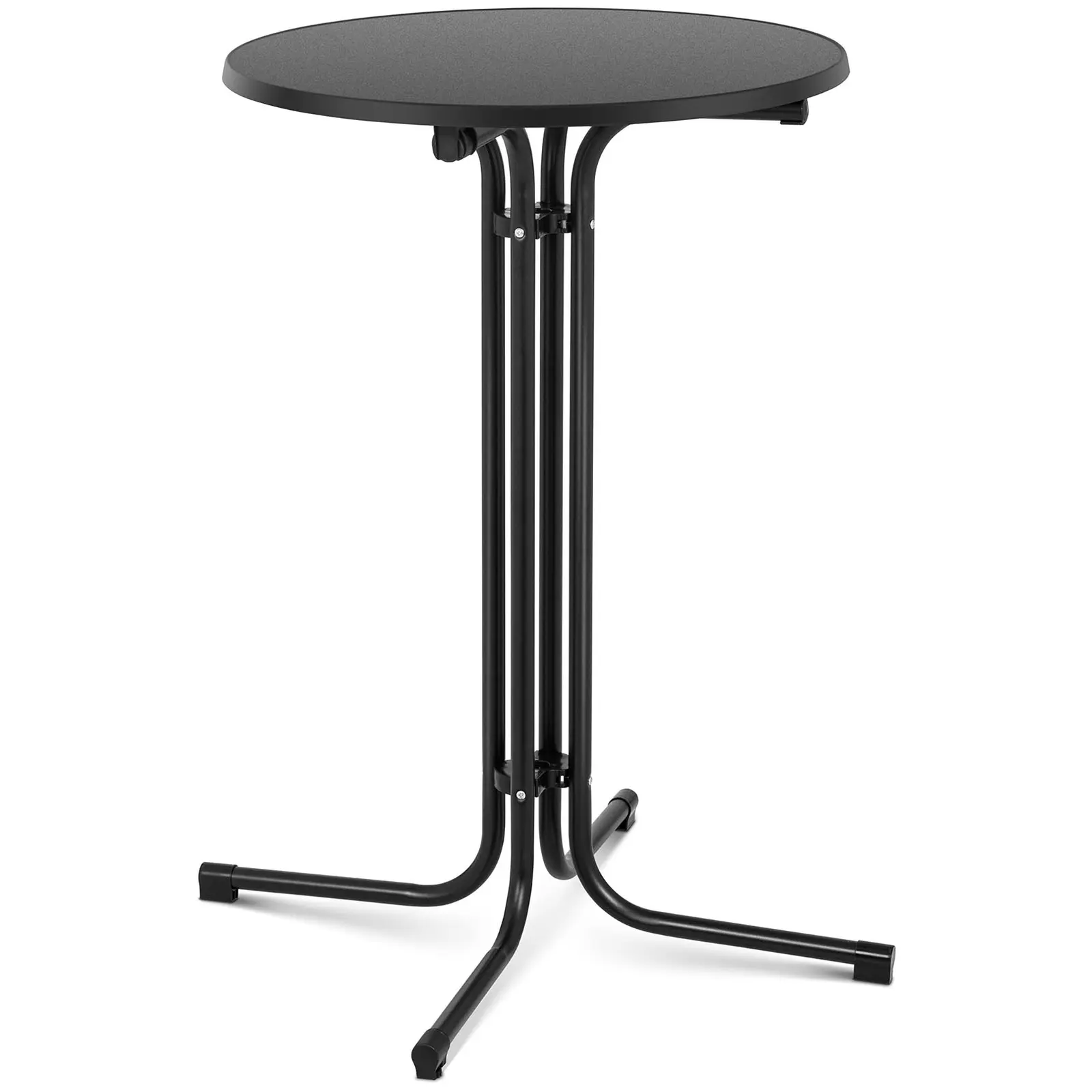 Visoka barska miza - Ø 70 cm - zložljiva - črna