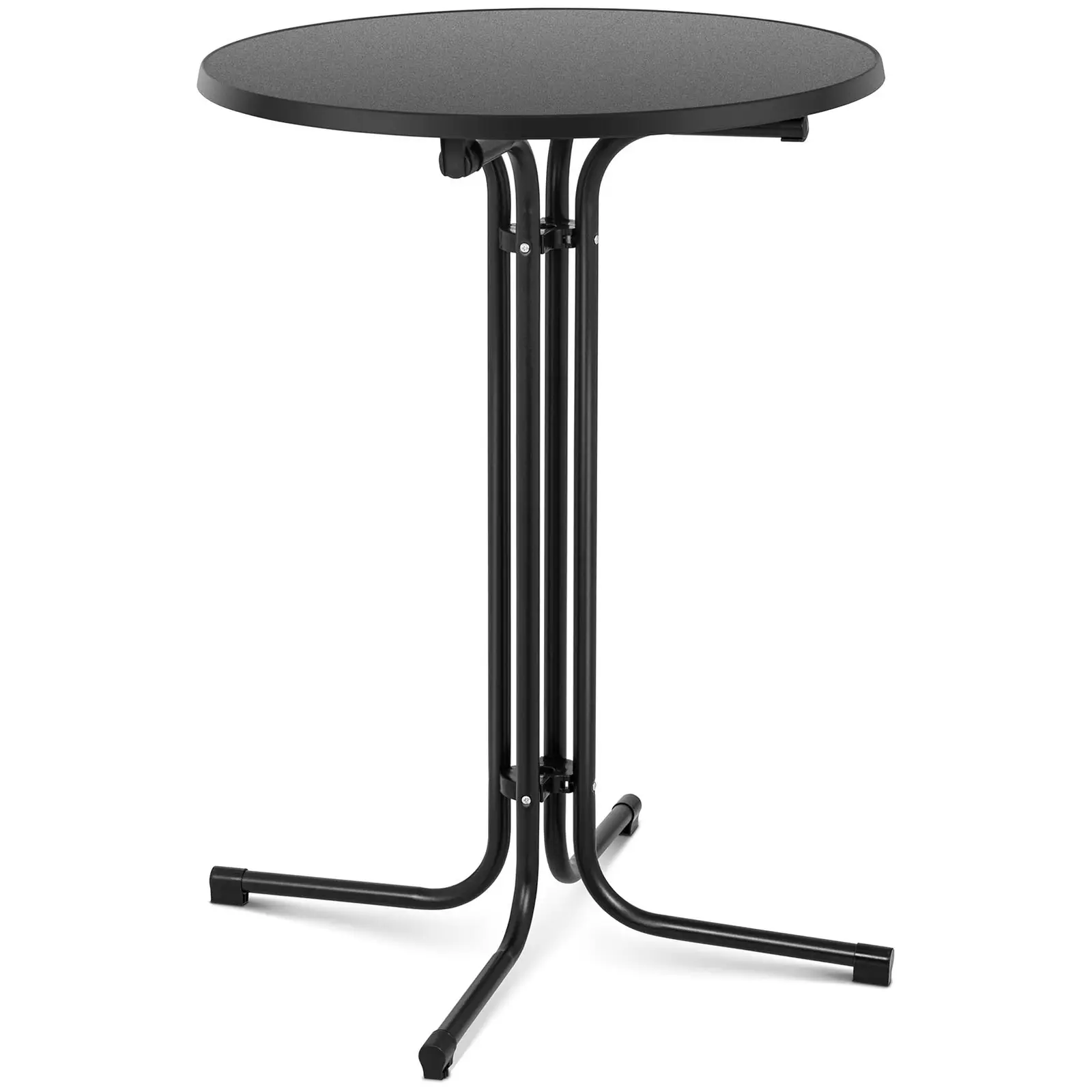 Visoka barska miza - Ø 80 cm - zložljiva - črna