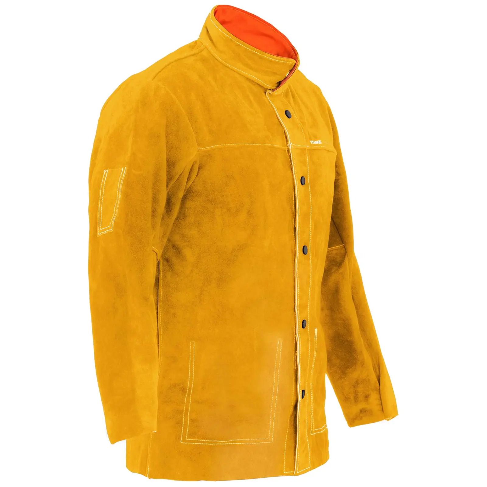 Varilna jakna iz govejega usnja - zlata - velikost M