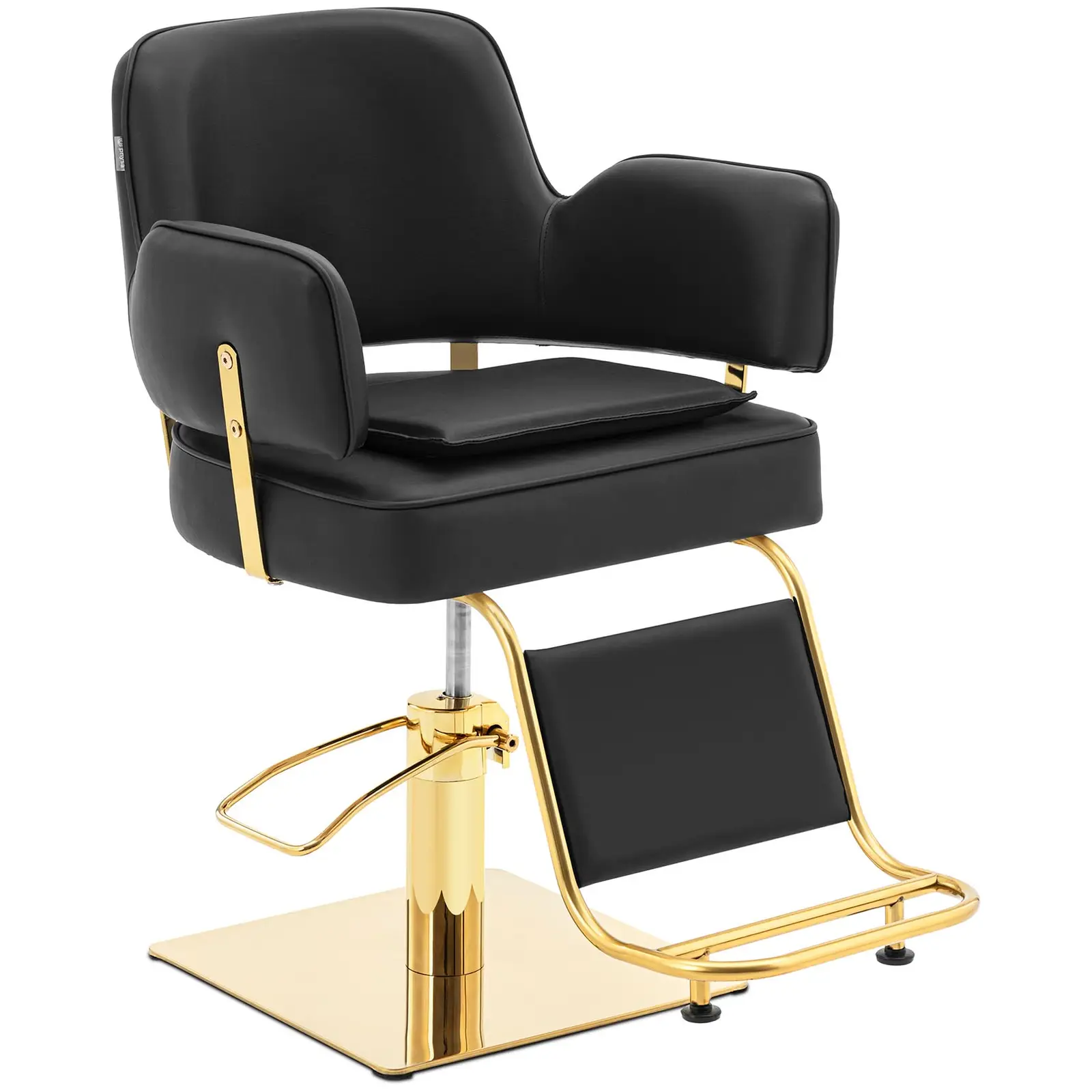 Salonski stol z naslonom za noge - 890 - 1020 mm - 200 kg - črna / zlata