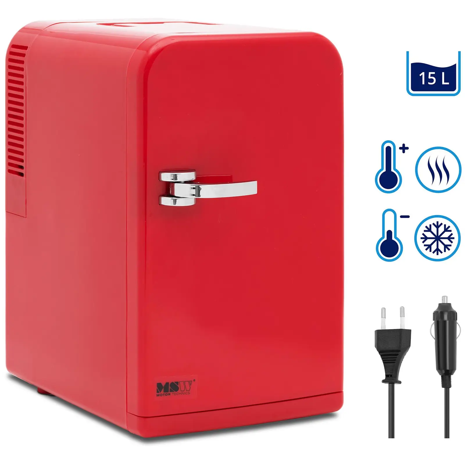 Mini hladilnik 12 V / 230 V - aparat 2 v 1 s funkcijo ohranjanja toplote - 15 L - Rdeča