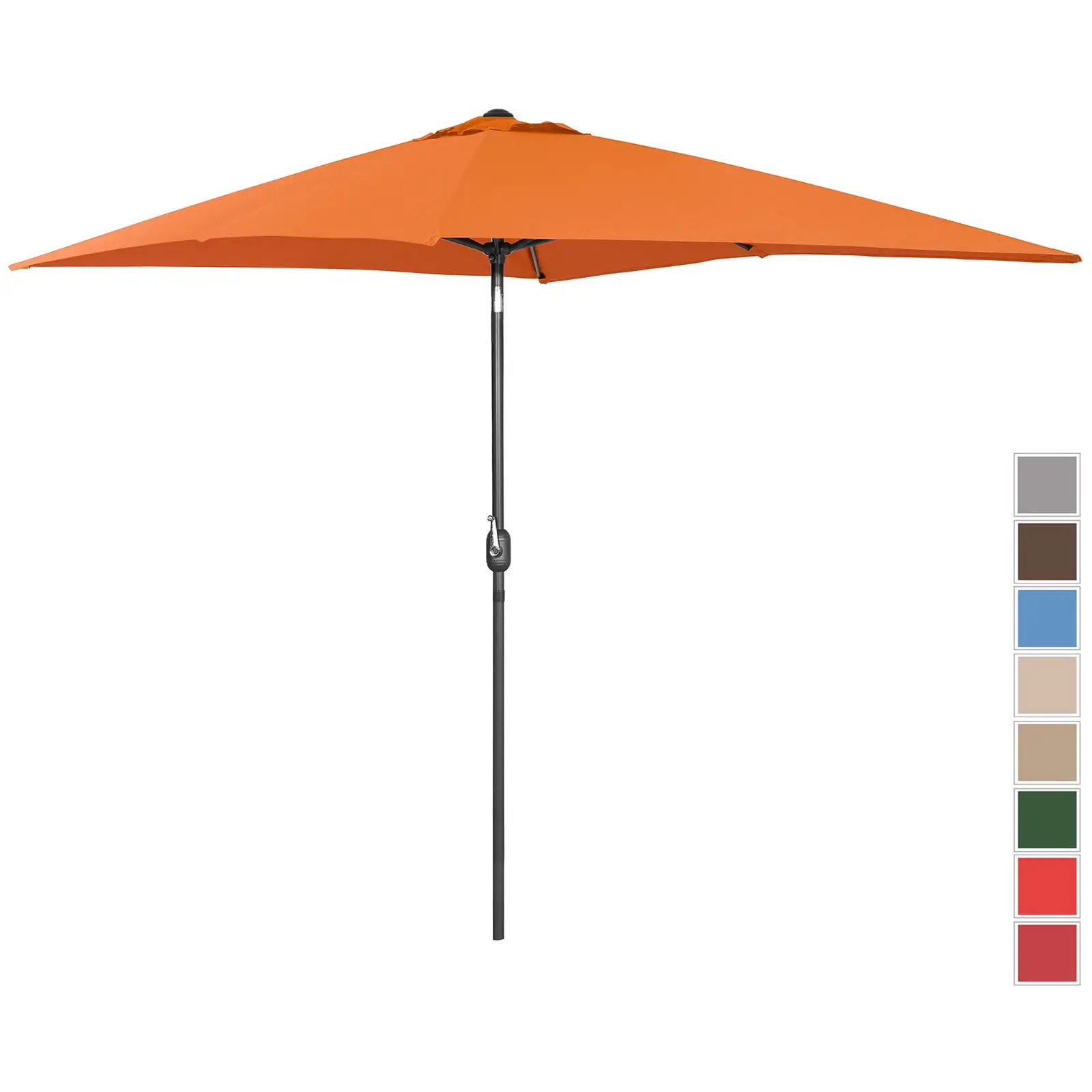 Velik zunanji dežnik - oranžen - pravokoten - 200 x 300 cm - nagiben