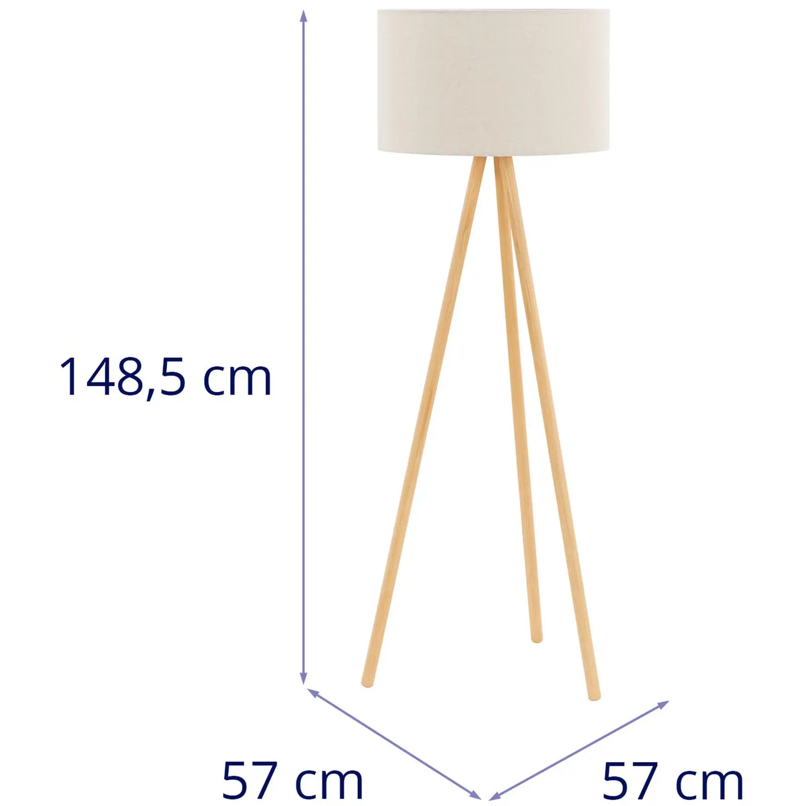 Talna svetilka - senčilo iz tkanine - 40 W - višina 148 cm