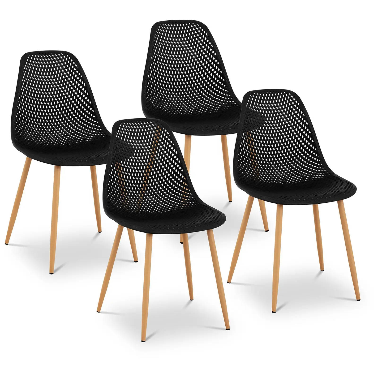 Stol - komplet 4 kosov - do 150 kg - sedež 52 x 46,5 cm - črna